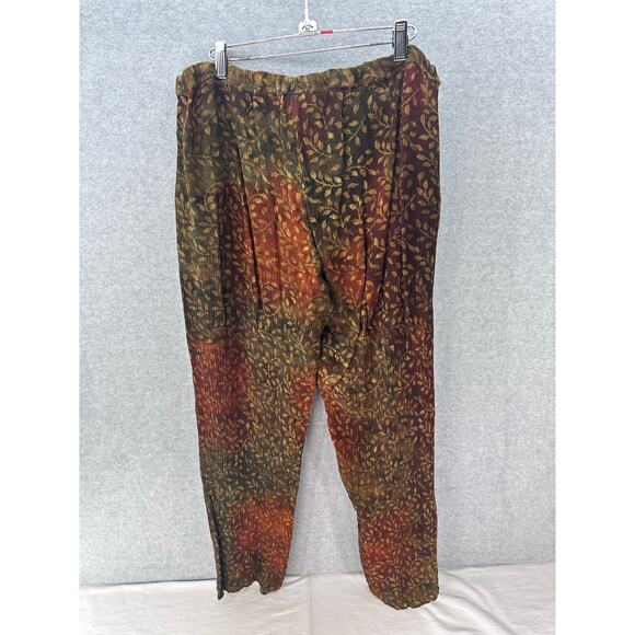 VTG Lost River Women’s sz M Top & Pant Set Leaf Print BOHO Beach Hippie Tie Dye - Picture 6 of 13